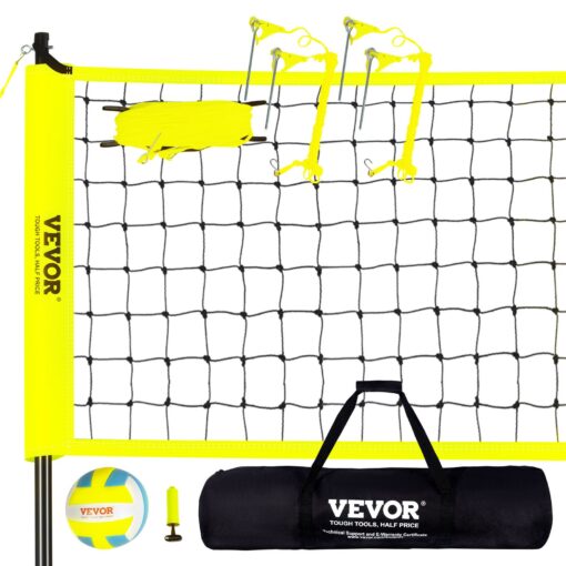 VEVOR Outdoor Portable Volleyball Net System with Adjustable Height 22 m to 24 m 74 ft to 8 ft