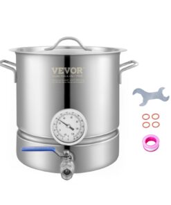 VEVOR 18.9L (5 Gallon) Stainless Steel Brew Kettle with Tri-Ply Bottom
