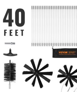 VEVOR 29-Piece Dryer Vent Cleaning Kit with Extendable 12.2 m (40 ft) Flexible Brushes