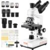 VEVOR Trinocular Compound Microscope 40X 5000X with Dual Layer Mechanical Stage and High Definition Imaging