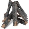 VEVOR 8 Pcs Ceramic Fiber Oak Logs for Gas Fireplace   Heat Resistant