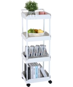 VEVOR 4-Tier Multi-Functional Rolling Utility Cart with Lockable Wheels