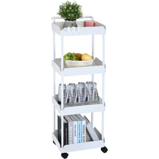 VEVOR 4 Tier Multi Functional Rolling Utility Cart with Lockable Wheels