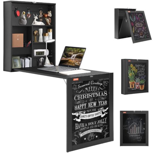 VEVOR Wall Mounted Folding Desk with Chalkboard