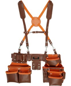 VEVOR Genuine Leather Tool Belt with Suspenders