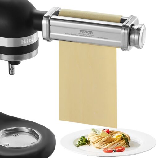 VEVOR Stainless Steel Pasta Roller Attachment for KitchenAid Mixer