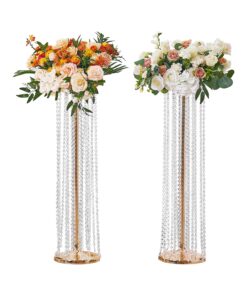 VEVOR 2PCS 90cm (35.43 inch) Tall Crystal Wedding Flower Stands