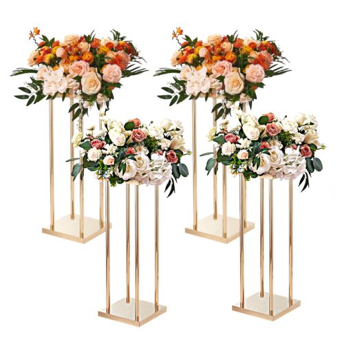 VEVOR 4PCS Gold Metal Wedding Flower Stand