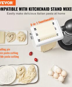Stainless Steel Pasta Maker with Adjustable Thickness (0.3-2mm/0.01-0.08in) and Dual Width Options (1.5mm/0.06in