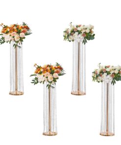 VEVOR 4PCS 90cm / 35.43in Crystal Flower Stand Centerpieces