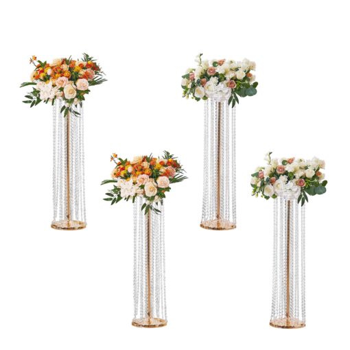 VEVOR 4PCS 90cm 3543in Crystal Flower Stand Centerpieces