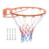 Настенное Баскетбольное Кольцо VEVOR Standard 18 Дюймов 4572 см с прочным Ободом из углеродистой стали Q235 и нейлоновой сеткой для внутреннего и наружного использования
