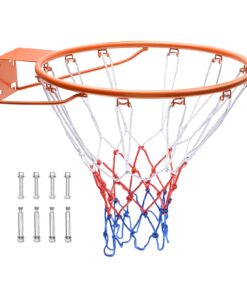 VEVOR Standard 18 Inch (45.72 cm) Wall-Mounted Basketball Hoop with Heavy Duty Q235 Carbon Steel Rim and Nylon Net for Indoor and Outdoor Use