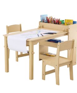 VEVOR Kids Art and Play Table Set with Storage Cabinet for Ages 2-8