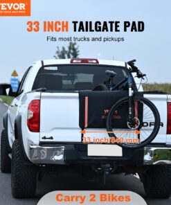 840 mm/33.1 Inch Truck Tailgate Protection Pad with Reflective Strips and Tool Pockets for Small Pickup Trucks