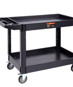 VEVOR Heavy Duty Plastic Rolling Utility Cart with 2 Shelves