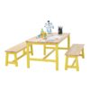 VEVOR Kids Wooden Table and Bench Set for Ages 2 8   3 Piece Toddler Activity and Craft Table