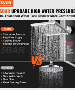 40L (10.57 Gallon) Poolside Shower Kit with Dual Shower Heads & Foot Tap