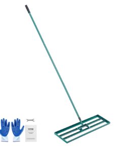 VEVOR Heavy-Duty Lawn Leveling Rake with 91x25 cm Ground Plate and 198 cm Steel Handle