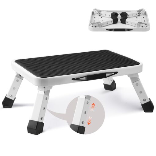 VEVOR Adjustable Folding Steel Step Stool