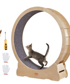 VEVOR Large Cat Exercise Wheel with Detachable Carpet and Teaser