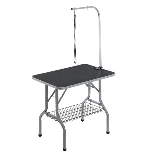 VEVOR Stainless Steel Pet Grooming Table with Adjustable Arm