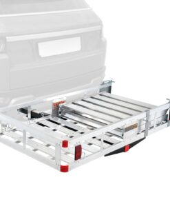 VEVOR Aluminum Hitch Mount Wheelchair and Scooter Carrier with Folding Ramp