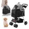 VEVOR 4 Wheel Pet Stroller with Brakes