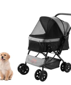 VEVOR Pet Stroller with Rotating 4 Wheels and Brakes