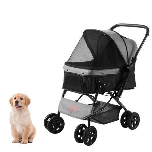 VEVOR Pet Stroller with Rotating 4 Wheels and Brakes