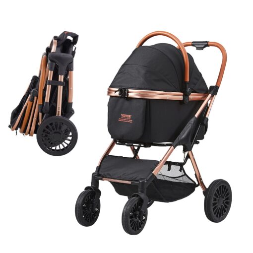 VEVOR Pet Stroller with Detachable Carrier and Storage