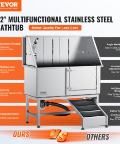 Professional Grooming Tub with Soap Box and Faucet