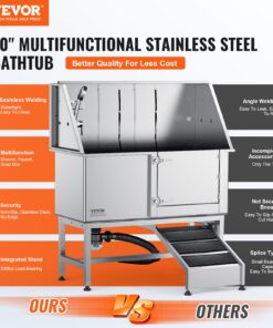 Professional Grooming Tub with Soap Box and Faucet for Small