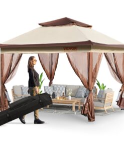 VEVOR 3.35 x 3.35 m Pop-Up Patio Gazebo with Mosquito Netting