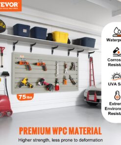 Gray 1.2m x 30cm (4 ft x 1 ft) WPC Garage Wall Organizer