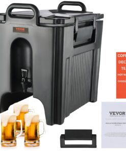 VEVOR 10 Gallon (37.6 L) Insulated Beverage Dispenser - Food-Grade Hot and Cold Drink Server with Thermal Insulation and Two-Stage Spigot for Cafes and Restaurants