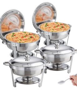 VEVOR 4-Pack 5.7L (6 Qt) Stainless Steel Chafing Dish Set for Catering