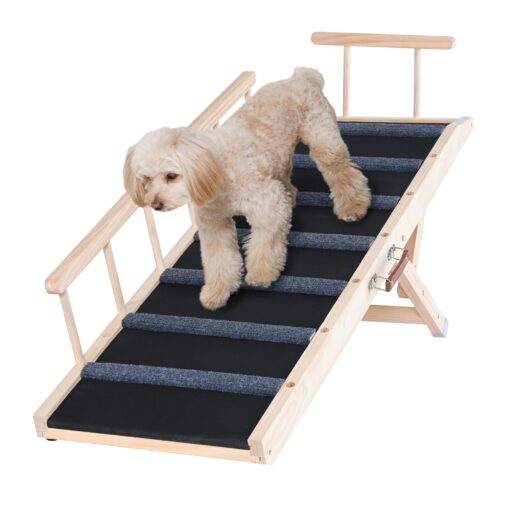 VEVOR Adjustable Wooden Dog Ramp with Non Slip Surface