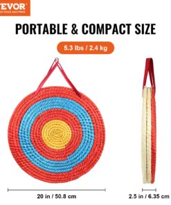 3-Layer 51 cm (20 inch) Handmade Straw Arrow Target with Carry Handle for Outdoor Shooting Practice