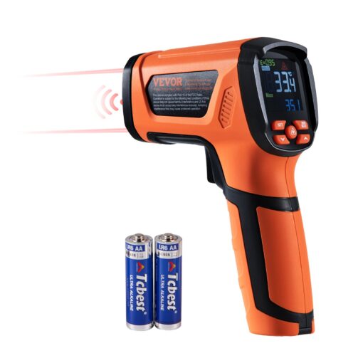 VEVOR Dual Laser Infrared Thermometer 40 to 1500°C 2732°F Non Contact Temperature Gun with 501 Distance to Spot Ratio