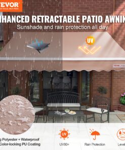 UV80+ Water-Resistant Sun Shade with Crank Handle