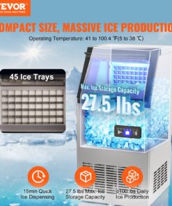 Freestanding 45kg/100lbs Daily Ice Production