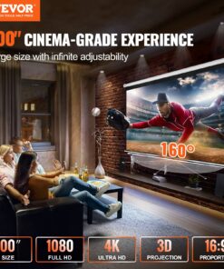 Retractable 4K HD Projection Screen with Auto-Locking