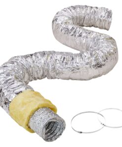 VEVOR Insulated Flexible Dryer Vent Hose 152.4mm (6 inch) x 7.62m (25 ft) with 2 Clamps