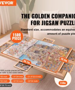 83x62.5 cm (32.7x24.6 in) Rotating Wooden Puzzle Table