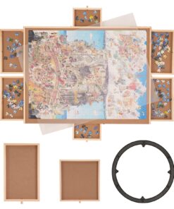 VEVOR 1500 Piece Jigsaw Puzzle Board with 6 Drawers and Transparent Cover