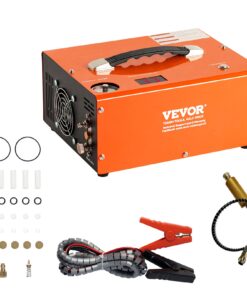 VEVOR Portable PCP Air Compressor 4500 PSI (310 Bar) with Built-in Converter DC 12V/AC 230V and Auto-Stop for Airguns and Scuba Tanks