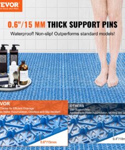 30 x 30 cm (12 x 12 in) Non-Slip Soft PVC Floor Tiles with 15 mm (0.6 in) Support Pins