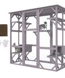 VEVOR 7-Tier Outdoor Cat House Enclosure with Waterproof Roof