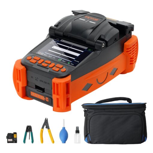 VEVOR 4 Motors Fiber Optic Fusion Splicer Kit 4 Inch LCD